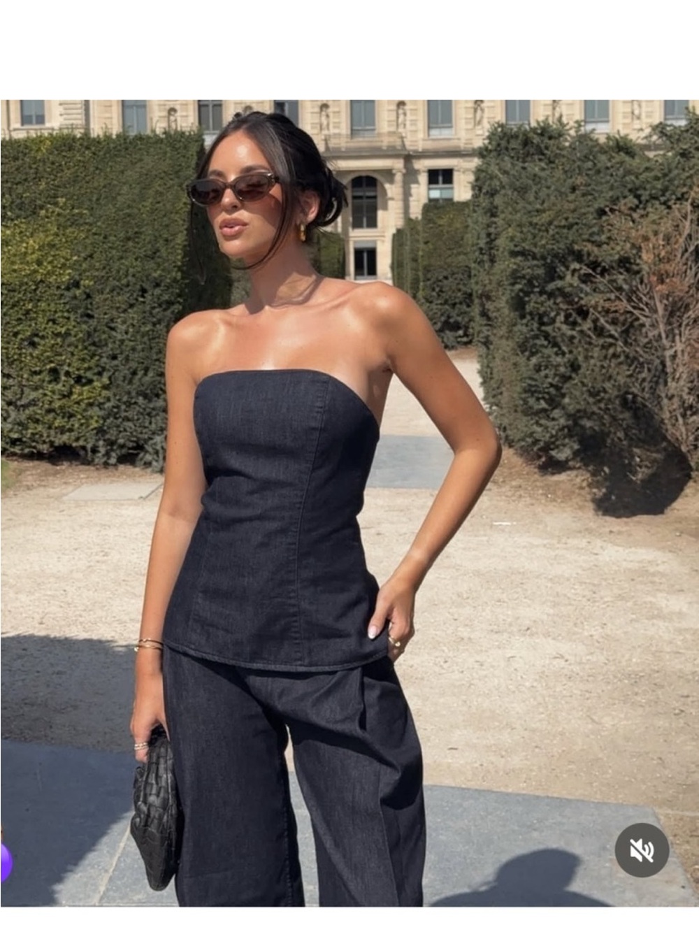 Zara TRF PLEATED DENIM set